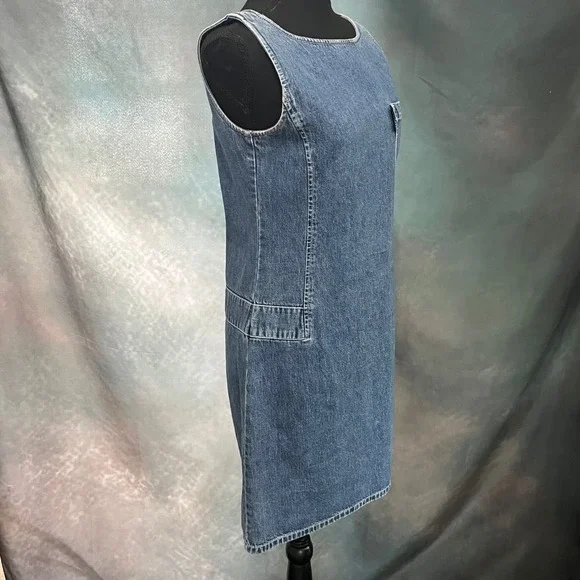 DKNY Jeans Vintage Denim Shift Dress Medium Wash Sleeveless Blue Womens Small - Picture 4 of 7